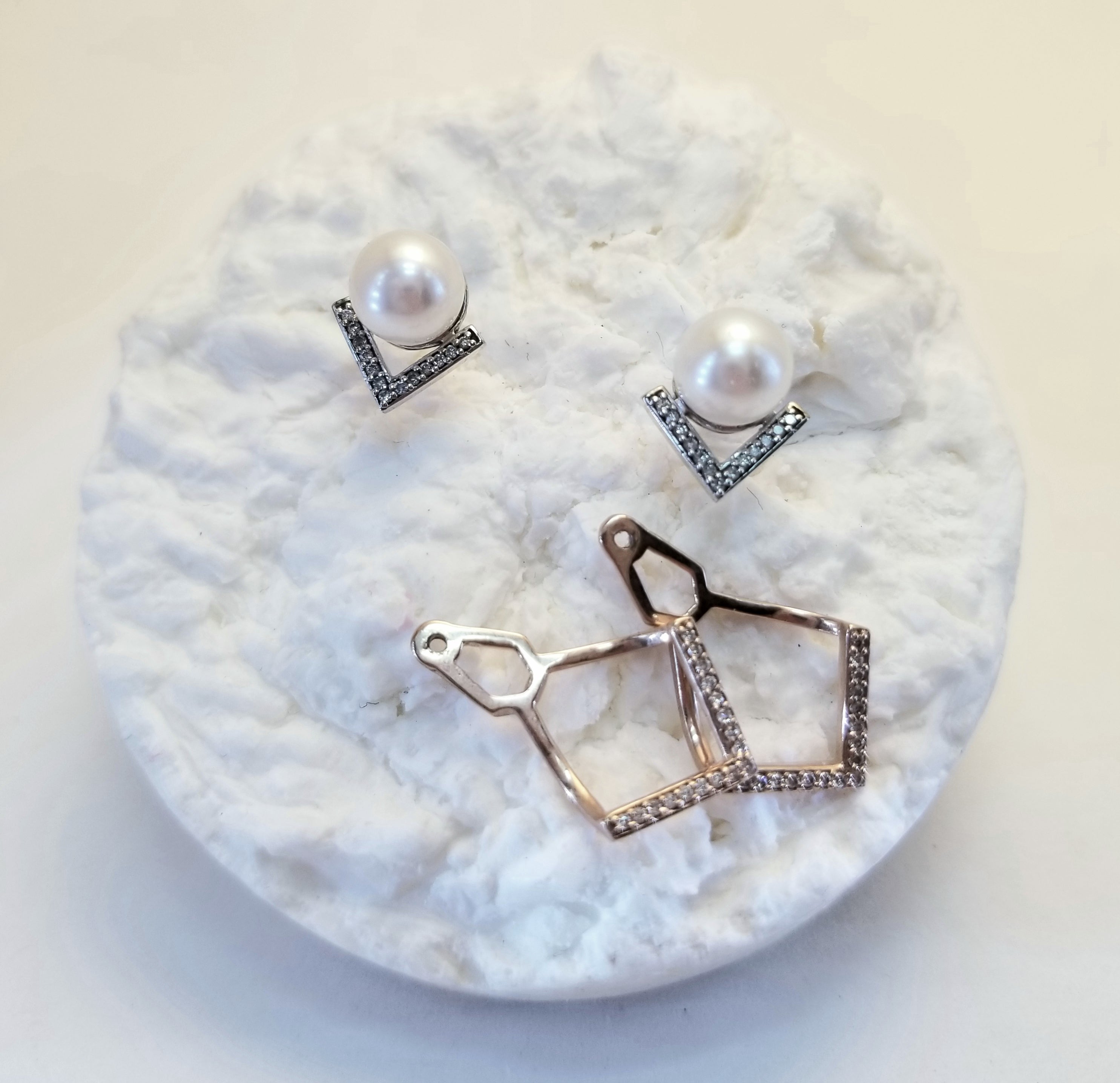 Canadian Diamond & Pearl Earrings