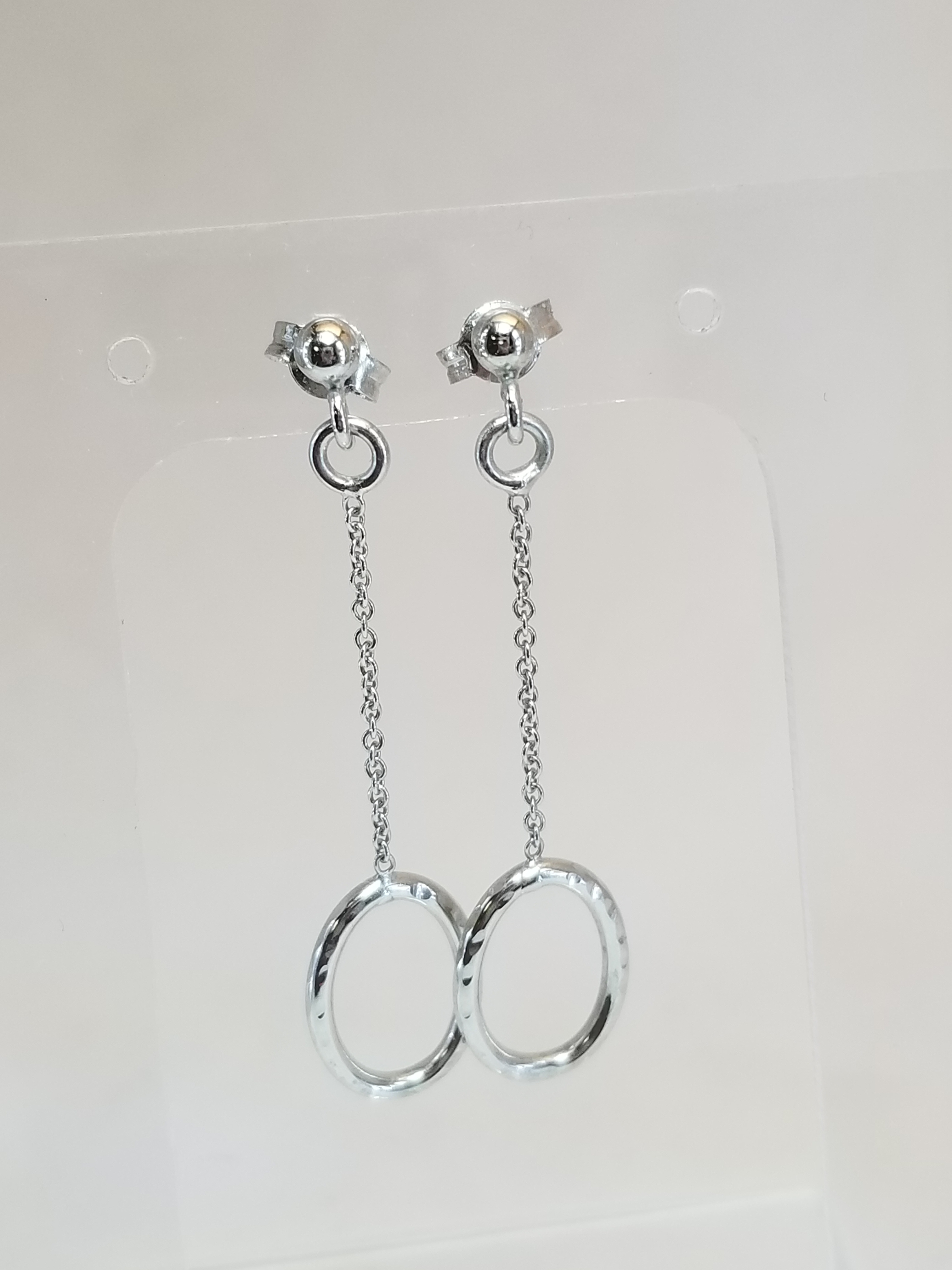 14k Hammered Circle Chain earrings