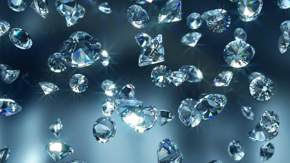 falling diamonds close up