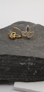 Contemporary 10k Yellow gold & diamond earrings with lots of sparkle!