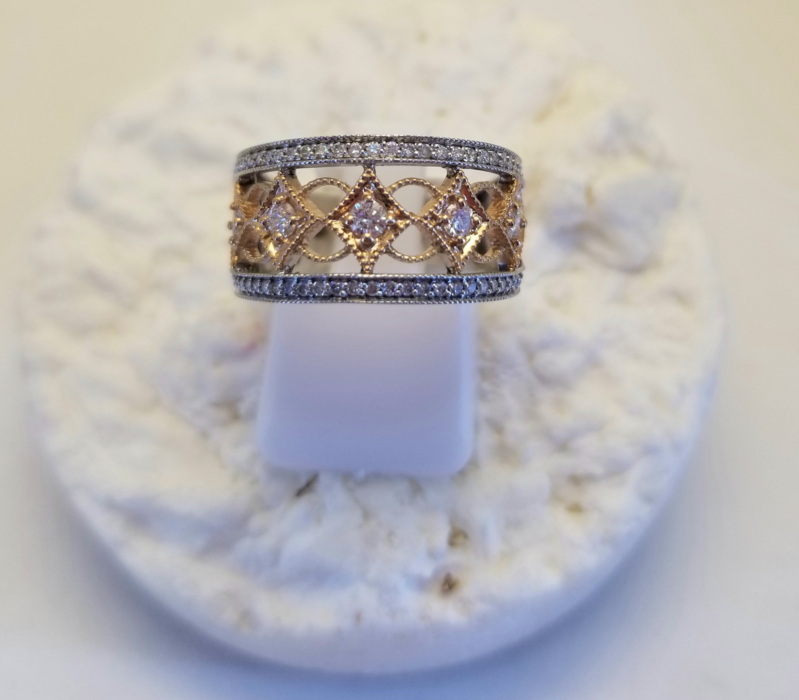 14k White & Rose Gold Diamond Ring