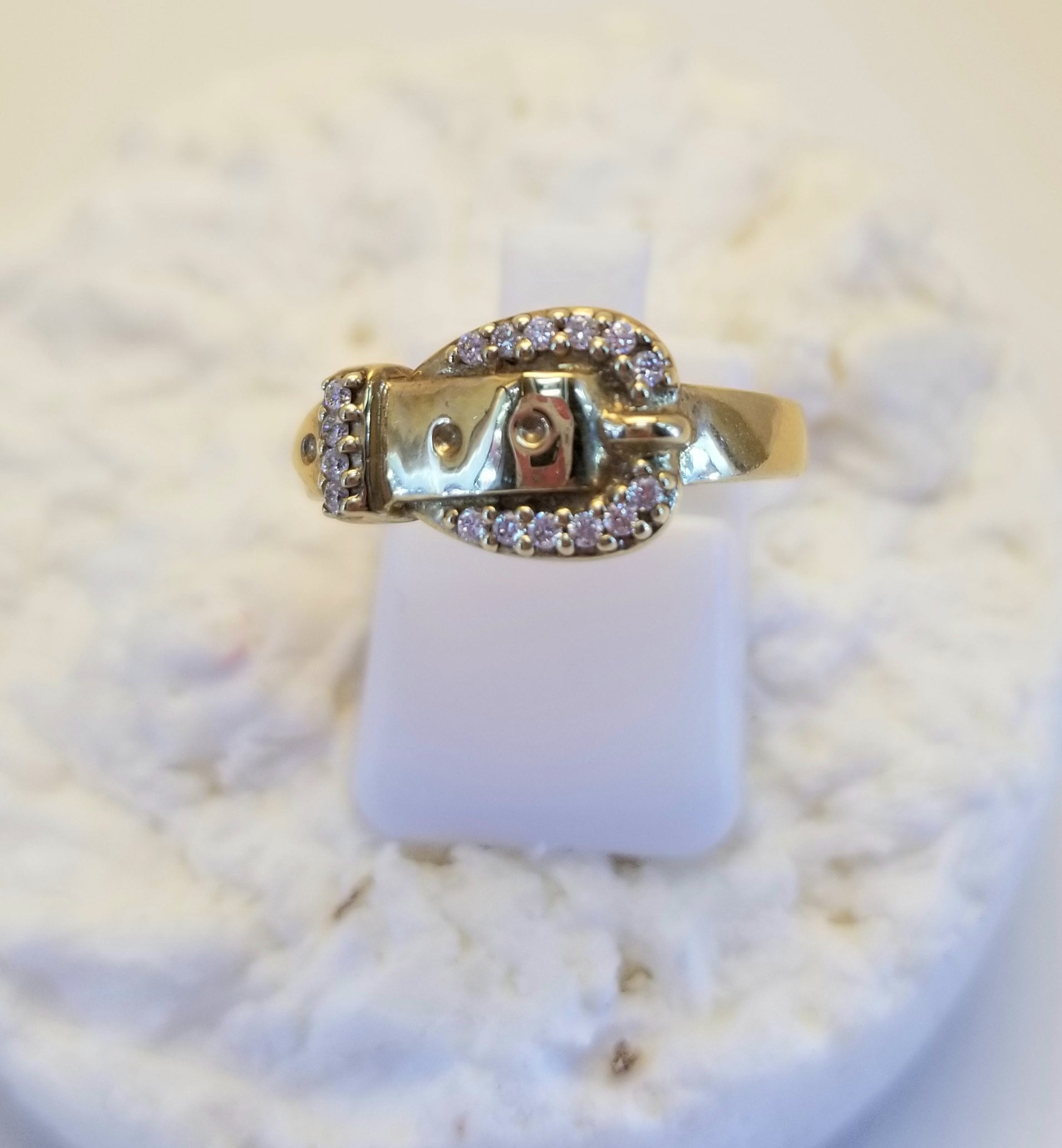 14k Yellow Gold Buckle Ring