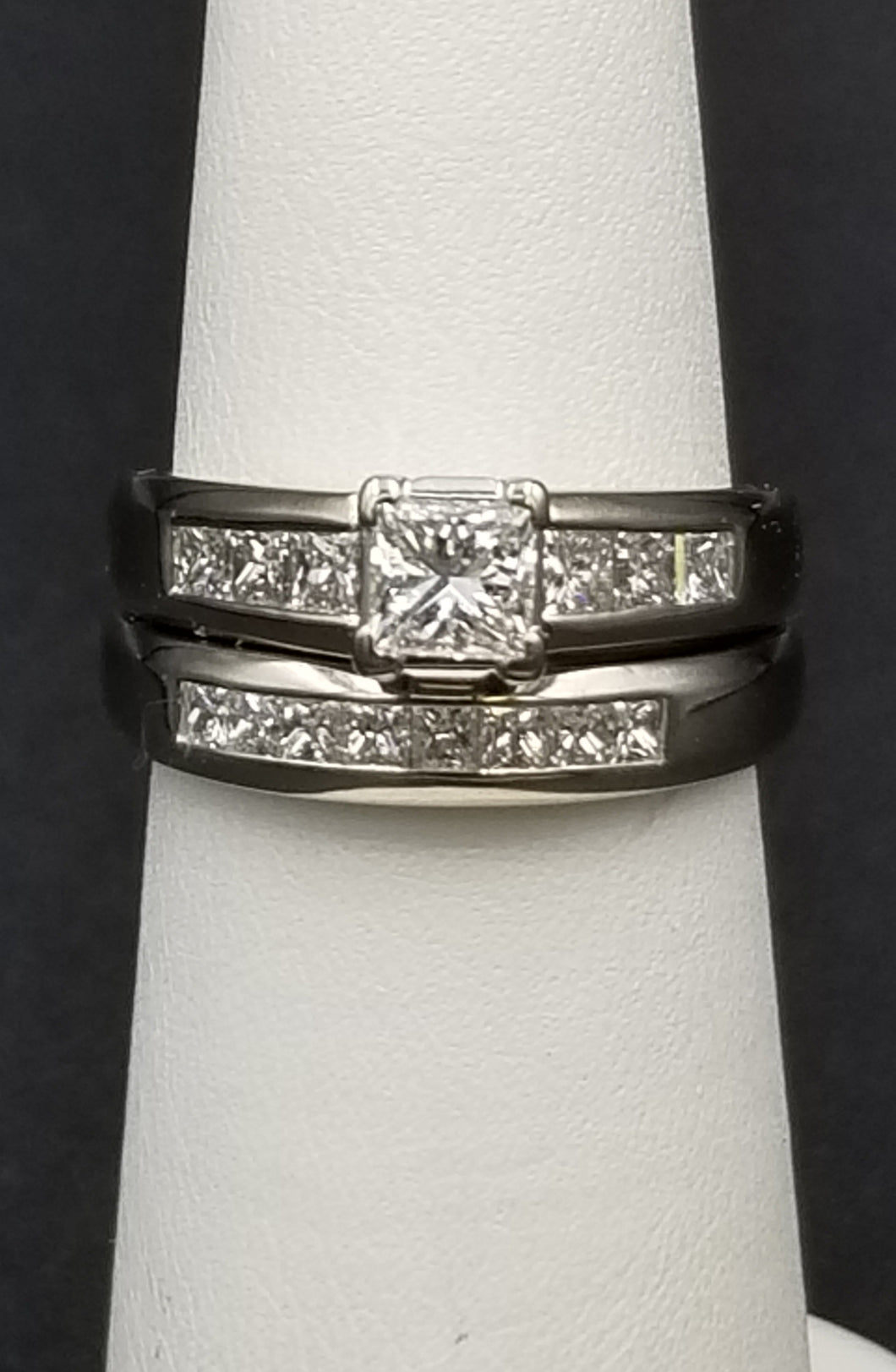 Stunning Princess Canadian Diamond Engagement set in 18k Palladium
