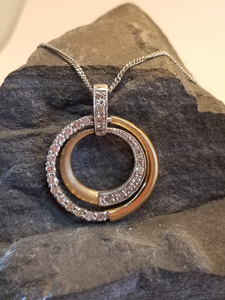 Gold & Diamond Circular Pendant