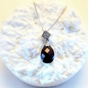 Brazilian Garnet & Diamond  Earrings In 14k White Gold
