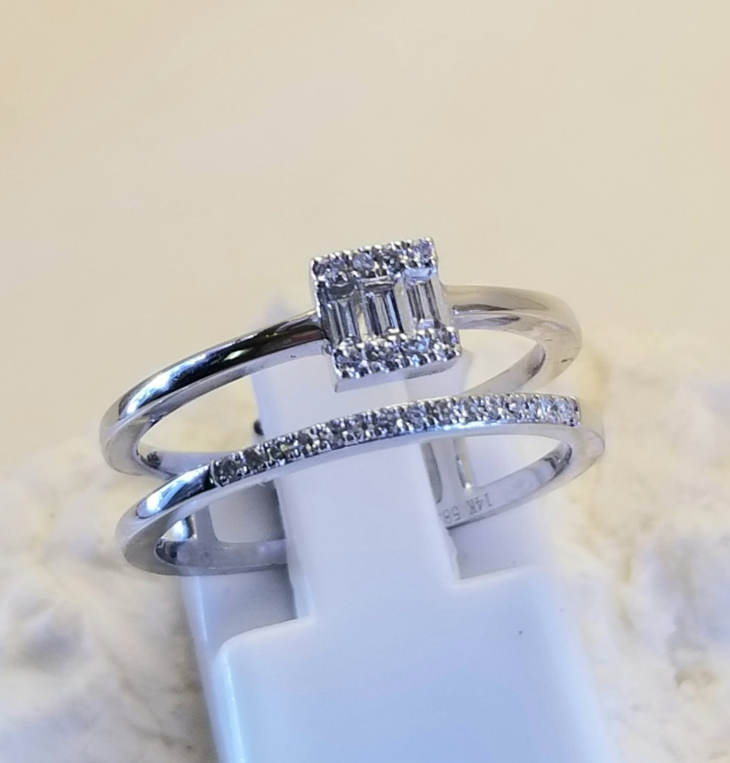 Diamond & Gold 14k White Ring
