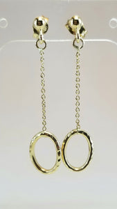 14k Hammered Circle Chain earrings