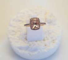 Load image into Gallery viewer, Morganite &amp; Diamond 10k Rose Gold Ring
