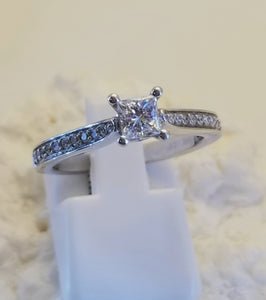 Princess Diamond Engagement Ring In 14k White Gold