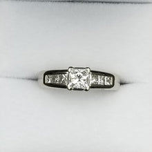 Load image into Gallery viewer, Stunning Princess Canadian Diamond Engagement set in 18k Palladium
