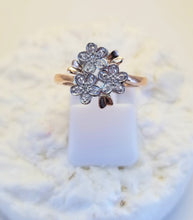 Load image into Gallery viewer, 10k Rose &amp; Diamond Flower Ring
