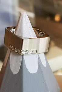 Mens Custom Made 14k White Gold & Diamond Ring